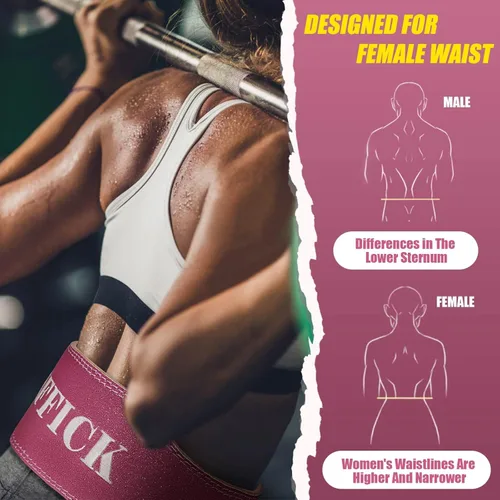 Miniatura 6 de Jaffick Cinturón de levantamiento de pesas para mujer, cinturones de cuero para gimnasio, cintura baja, soporte de espalda para mujeres y hombres