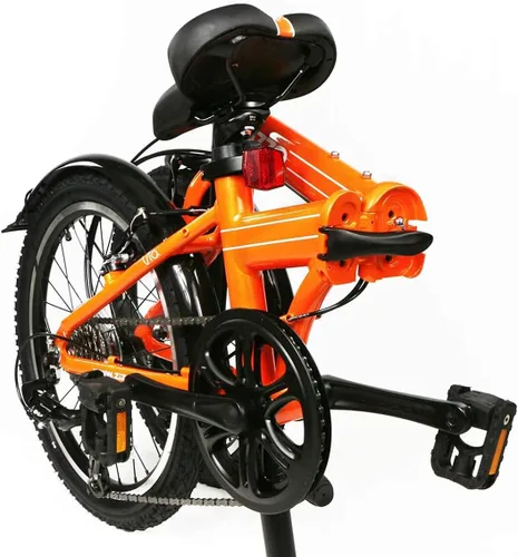 Miniatura 3 de ZiZZO Bicicleta plegable de 20 pulgadas, marco de aluminio ligero Shimano genuino, 7 velocidades, 26 libras Ligero, 26 libras, Shimano genuino