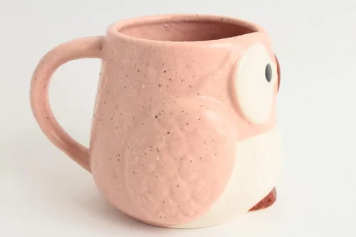 Miniatura 3 de Mino ware - Taza de cerámica japonesa con forma de búho, hecha en Japón (importación de Japón) CPM102 (rosa clavel)