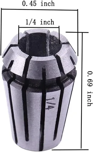 Miniatura 2 de ER11 Juego de tuercas de resorte – Portabrocas de alta precisión ER11 de 1/4 pulgadas + tuerca de sujeción para herramienta de fresado CNC