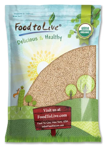 Miniatura 8 de Food to Live Sorgo de grano entero orgánico sin gluten, 1 libra - Granos blancos sin transgénicos. Semillas milo. Vegano, Escoba de maíz a granel.