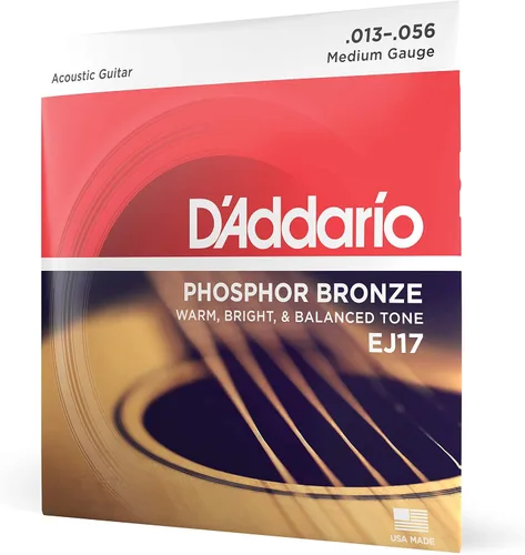 Miniatura 22 de Cuerdas para guitarra acústica de bronce fosforado D'Addario, blanco negro rojo azul