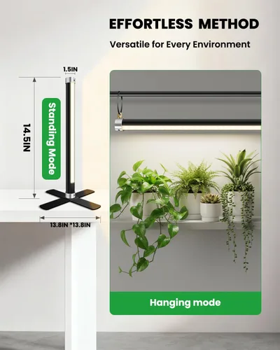 Miniatura 8 de SJZX - Luz de cultivo para plantas de interior, 40 LED de espectro completo con temporizador, luz de cultivo de alta PPFD, luz de cultivo vertical