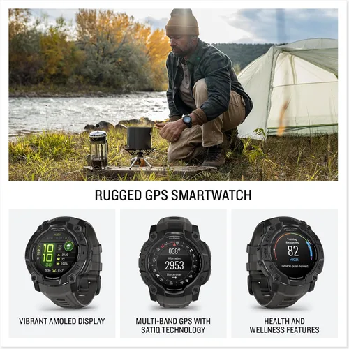 Miniatura 3 de PlayBetter Garmin Instinct 3 Alpine Rush AMOLED (citrino, 1.772 in) caja de regalo de reloj inteligente GPS para exteriores, linterna integrada