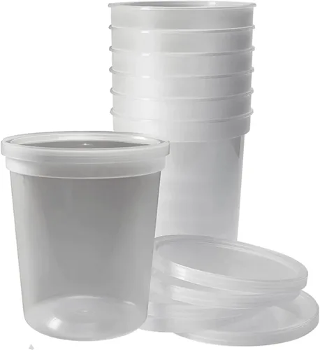 Miniatura 7 de Recipientes resistentes con tapas de 32 onzas – Vasos desechables para almacenamiento de alimentos a prueba de fugas – Recipientes de almacenamiento