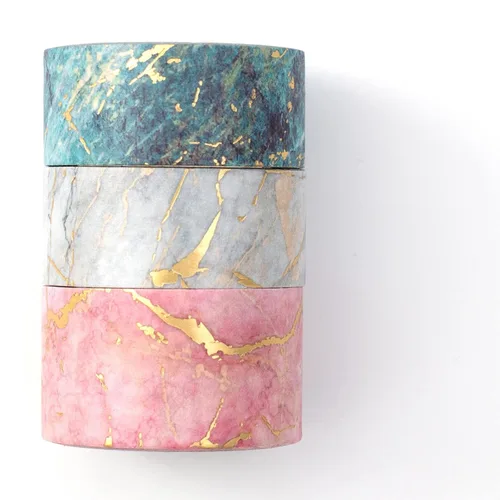 Miniatura 12 de YUBBAEX Gold Veins Washi Tape - Juego de cinta adhesiva decorativa para artes, manualidades, suministros de diario, planificadores, álbumes