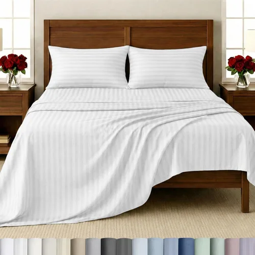 Miniatura 20 de California Design Den Sábanas de cama tamaño individual, sábanas suaves de 100% algodón con bolsillos profundos elásticos, 500 hilos satinados, 13