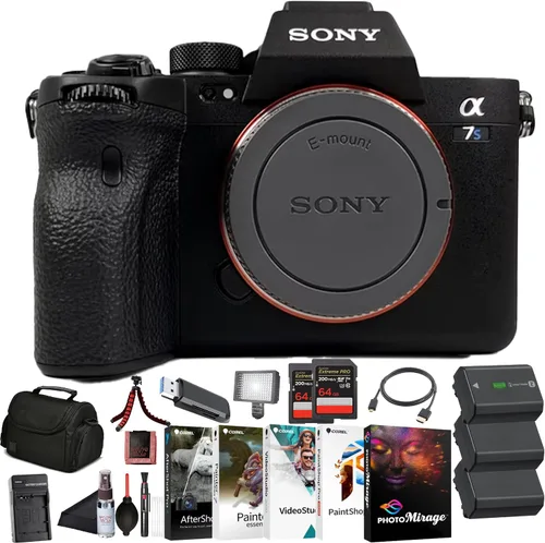 Sony Cuerpo de cámara sin espejo de marco completo α7S III (ILCE-7SM3/B) - Sensor BSI de 12.1 MP, video 4K 120p de 10 bits | 2 tarjetas de memoria