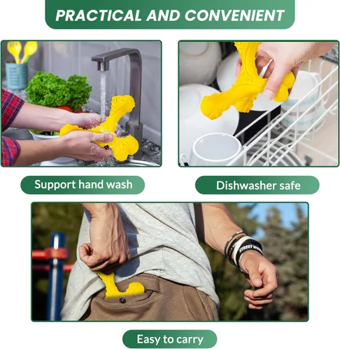 Miniatura 5 de Juguetes masticables para perros de razas grandes que mastican de manera agresiva, juguete de huesos indestructible, juguetes de goma natural