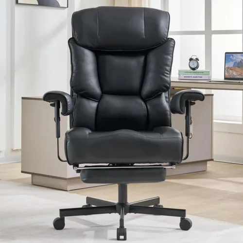 Miniatura 5 de Silla de oficina grande y alta con reposapiés, capacidad de 500 libras, respaldo alto, silla de oficina ejecutiva, silla de oficina ejecutiva