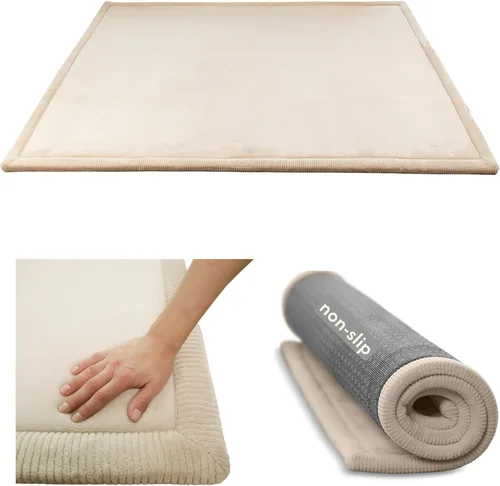 Miniatura 19 de Hakuna Matte - Alfombra de juego prémium para bebé de terciopelo coral ultrasuave con espuma viscoelástica, antideslizante, resistente al agua,