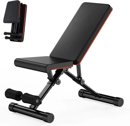 Banco de pesas ajustable para gimnasio en casa, equipo de entrenamiento plegable para entrenamiento de fuerza de cuerpo completo, banco de Negro