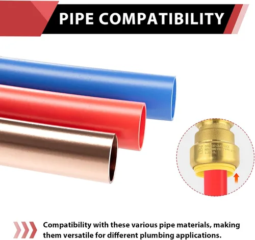 Miniatura 6 de Paquete de 5 tapas de enchufe EFIELD de 1/2 pulgada, ajuste a presión para conectar Pex, cobre, CPVC con un clip de desconexión, (PF143-5 piezas)