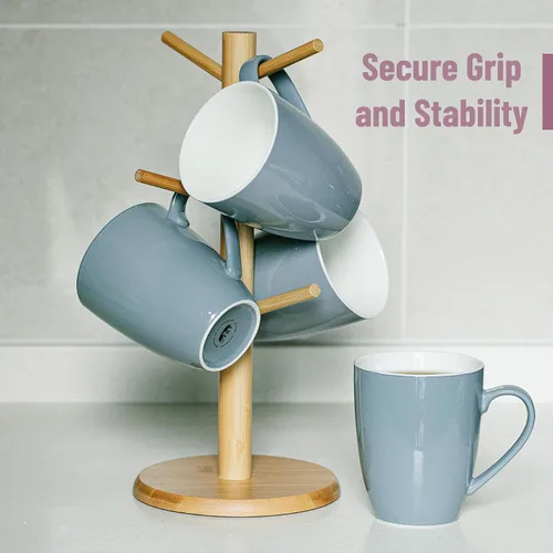 Miniatura 5 de BTaT - Tazas de café de porcelana de hueso fino, juego de 4, 16 oz, tazas de café, regalos de Navidad