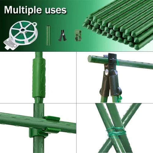 Miniatura 5 de Estacas de jardín de 7/16 pulgadas, 30 estacas de 16 pulgadas para plantas de bricolaje de 3 pies, 4 pies, 5 pies y 6 pies, estaca de soporte