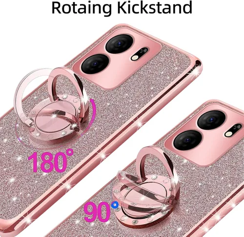 Miniatura 3 de Funda para BLU View 5, BLU View 5, funda para teléfono para mujeres y niñas, con purpurina, suave y transparente, TPU de lujo, bonita funda