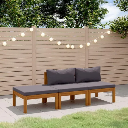 Miniatura 17 de 6 Piece Outdoor Patio Furniture Set, Modular Acacia Wood Garden Lounge Set with Weather Resistant Cushions, Cream Brown Modern Seating for Balcony