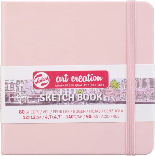 Royal Talens T9314-014M 441750 Cuaderno de bocetos Talens Art Creation, cuaderno de dibujo, 12 x 12 cm (4.7 x 4.7 pulgadas), rosa pastel