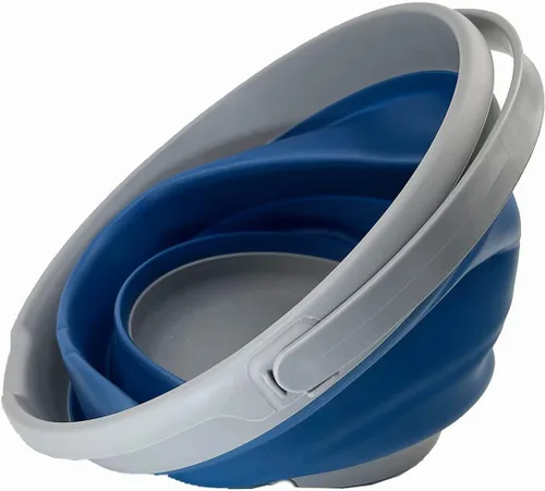 Miniatura 3 de SAMMART Cubo de plástico plegable de 10 L (2.6 galones), bañera redonda plegable con asa, cubo de pesca portátil, cubo de agua, ahorro desplegable