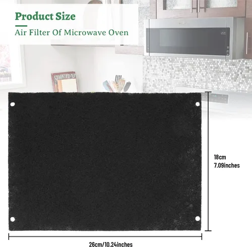 Miniatura 4 de Filtros de aire de repuesto de carbón activado para horno de microondas, compatibles con Whirlpool de perfil bajo sobre la gama, modelos de campana