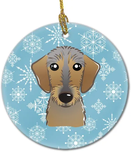 Miniatura 9 de Caroline's Treasures Adorno de cerámica con diseño de copo de nieve para colgar en el árbol de Navidad, para el hogar, Navidad, fiestas, regalo, 3