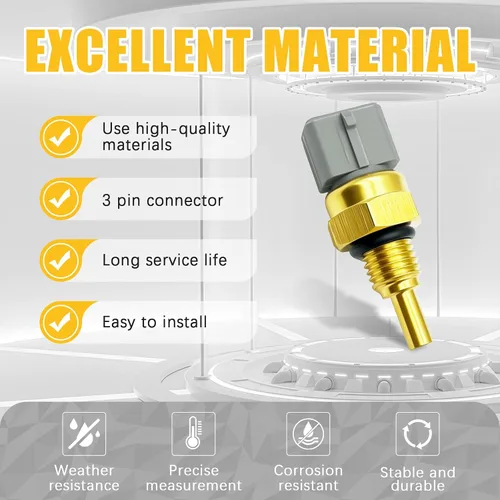 Miniatura 4 de Sensor de temperatura del refrigerante de latón de 3 pines apto para John Deere Gator XUV 825i 825M 835M 835R 835E, reemplaza MIA13198 MIU12581