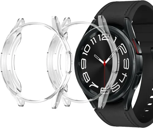 Miniatura 14 de Funda compatible con Samsung Galaxy Watch 6 Classic de 1.693 in 2023, suave TPU chapado en todo el contorno, a prueba de arañazos, funda protectora