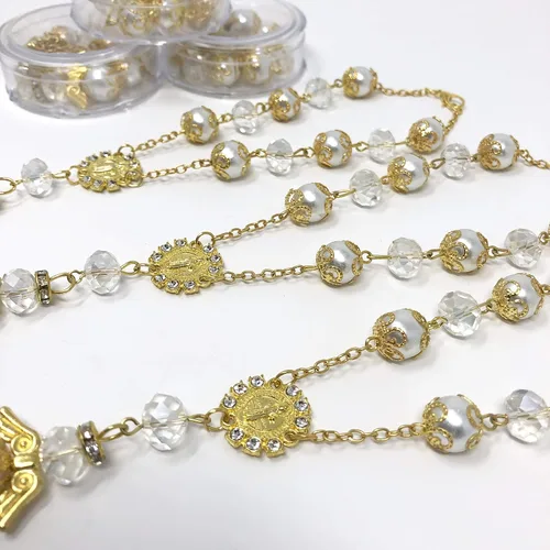 Miniatura 2 de YRP 12 bautizo oro blanco Ángel Favores Pulsera Bautizo Recuerdos Angel Bracelet