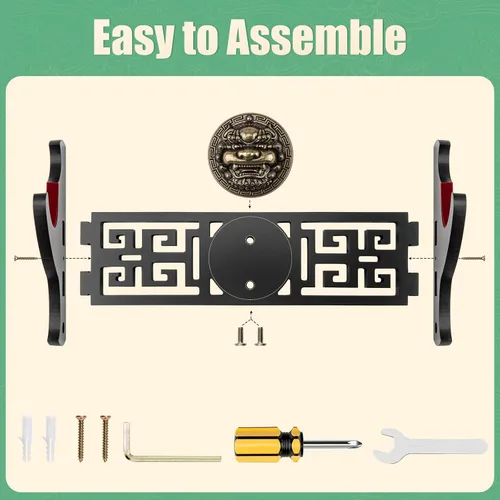 Miniatura 4 de Soporte de pared para espada Ekkhysis Kylin de 1 nivel con acolchado de terciopelo y gancho, soporte para katana para espada Tanto de samurái