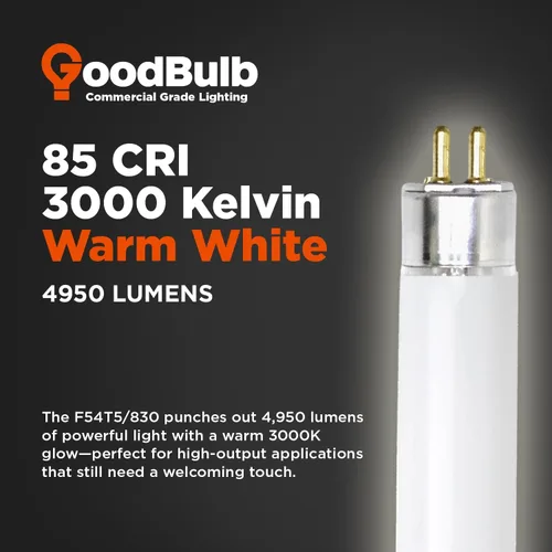 Miniatura 5 de GoodBulb F54T5/830/ECO 54W 46 pulgadas T5 Bombilla fluorescente T5, base bi-pin media blanca cálida de 3000 K, 4950 lúmenes 85 CRI 36000 horas