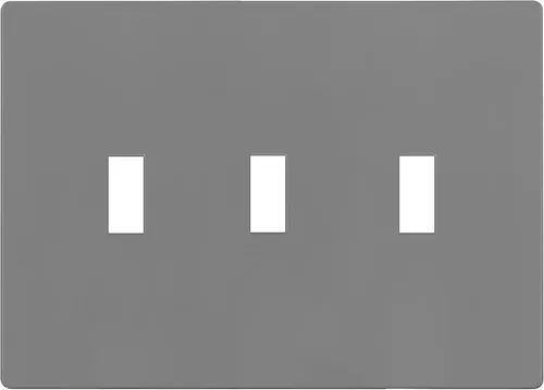 Miniatura 18 de ENERLITES Placa de interruptor triple para pared, placa para interruptor de palanca, acabado brillante, tamaño estándar de 3 posiciones 4.50" x Gris