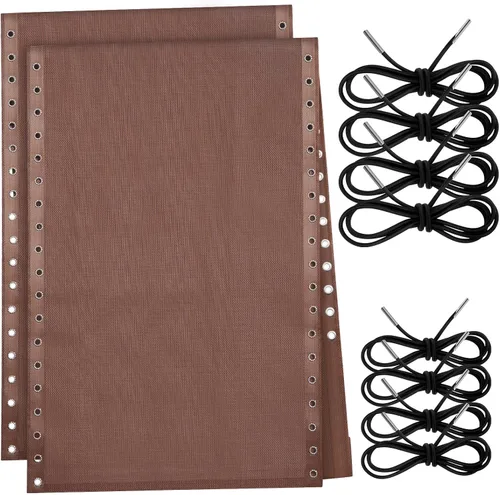 Miniatura 11 de Queekay 2 piezas de tela de repuesto para sillas de gravedad con 8 cuerdas elásticas, kit de reparación de sillas de patio de malla para patio, Negro