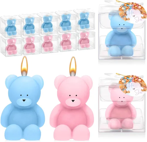 Miniatura 9 de 50 velas de oso para baby shower, regalos de fiesta de oso invitado, velas a granel para regalos decoraciones de fiesta