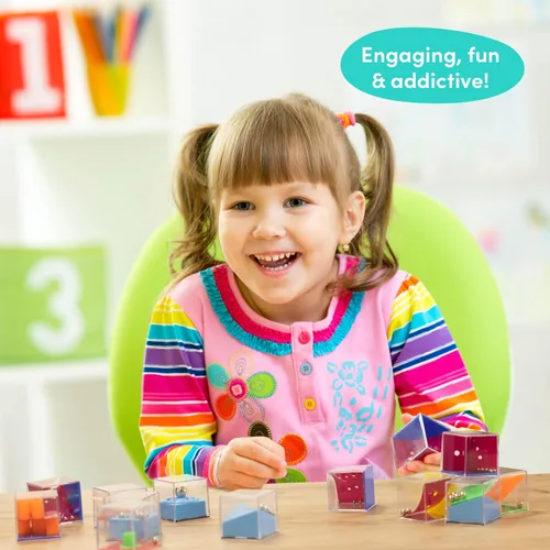 Miniatura 6 de THE TWIDDLERS Paquete de 28 cubos de rompecabezas para el cerebro, recuerdos de fiesta para niños, varios niveles de dificultad, rellenos de bolsas
