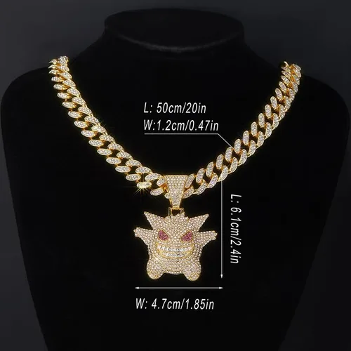 Miniatura 3 de MFJFHK Miami - Cadena de eslabones cubanos para hombre, chapado en oro dorado, collar de hip hop, cadena de diamantes para hombre, joyería de hip