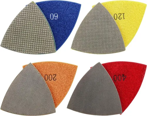 Miniatura 3 de Almohadillas triangulares de pulido de diamante de 3 pulgadas, 4 piezas para herramientas oscilantes, mármol y granito, piedra de vidrio pulido por