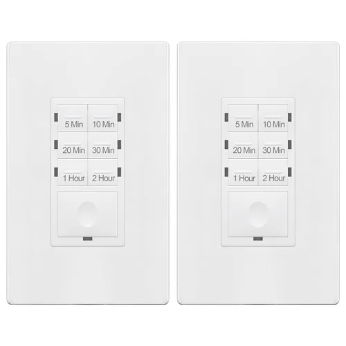 Miniatura 12 de ENERLITES Interruptor temporizador de cuenta regresiva de 1 hora, 1-5-10-20-30-60 minutos, para ventiladores de baño, calentadores, luces, indicador