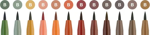 Miniatura 3 de Faber-Castell Art & Graphic Pitt Artist Pen Brush India Ink Pen, tonos tierra, juego de 12, para arte, manualidades, dibujo, bocetos, hogar