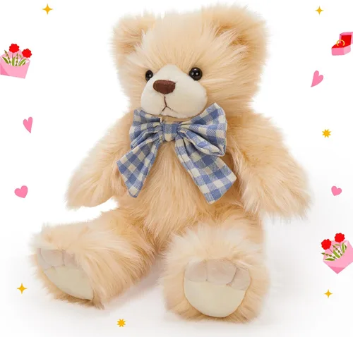 MorisMos Oso de Peluche Relleno, Pequeño Oso de Peluche de 14'' Juguete de Peluche Regalo para Niño Niña Bebé Adolescente Adulto, Tierno Juguete