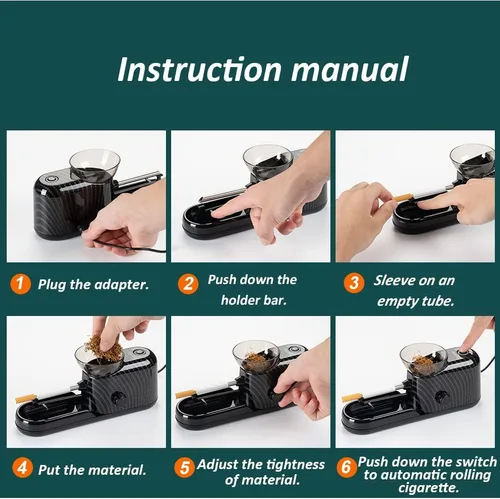 Miniatura 6 de Máquina de laminación de cigarrillos, inyector eléctrico automático, fabricante de rodillos de tabaco, portátil, bueno para tubo de tamaño King