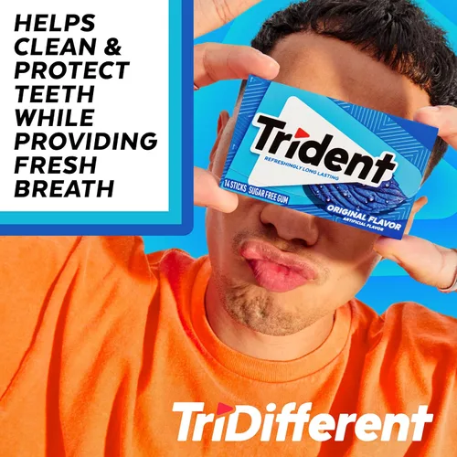Miniatura 6 de Trident Goma de mascar sin azúcar, sabor original, 14 piezas (paquete de 1)