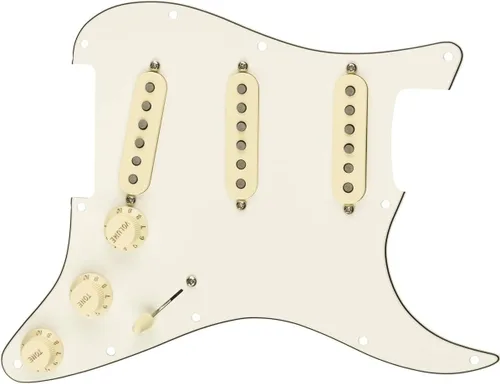 Fender Tex Mex Golpeador Stratocaster precableado, 3 capas, color blanco