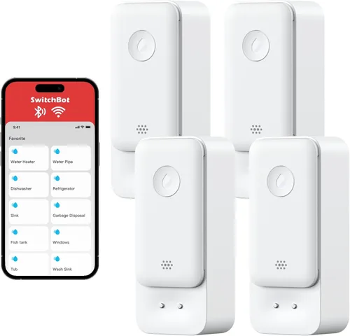 Miniatura 11 de SwitchBot Sensor de agua WiFi, detector inteligente de fugas de agua, alertas ajustables de 100 dB y alertas de aplicaciones, impermeable IP67