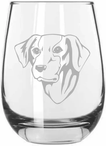 Miniatura 49 de Sakhalin Husky Dog - Copa de vino grabada personalizada de 15.25 onzas sin tallo