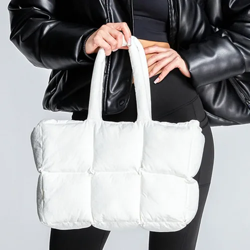 Miniatura 4 de YUHOCB Bolsa grande acolchada para mujer, bolsa de mano acolchada, suave y acolchada, bolsa de hombro ligera de lujo