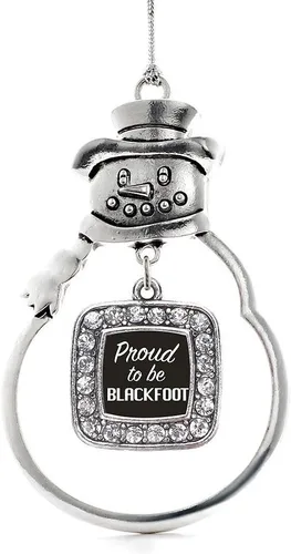 Miniatura 48 de Inspired Silver - Adorno de rodillo de reina - Adorno cuadrado de plata con muñeco de nieve con joyas de circonita cúbica