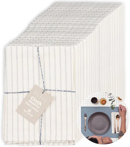 Miniatura 15 de MEEMA Servilletas de tela Servilletas de tela de algodón lavables hechas de materiales reciclados Juego de regalo de mesa de cocina 19.5 x