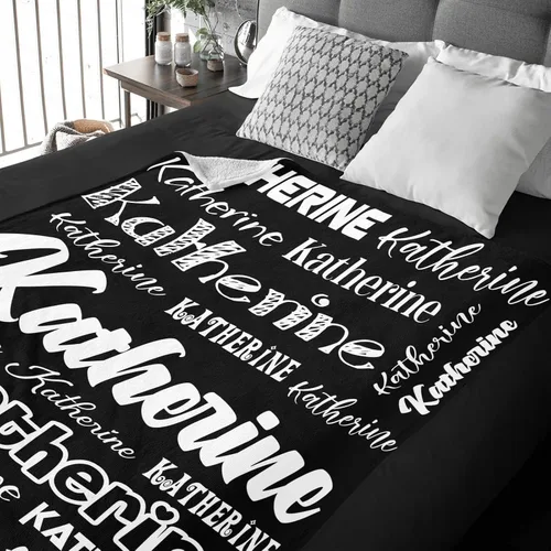 Miniatura 5 de Manta personalizada de bebé con nombre, manta personalizada con nombre para adultos, niños y familia (negro, 30 x 40 pulgadas)