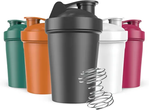 JEELA SPORTS Paquete de 5 botellas mezcladoras de proteínas para mezclas de proteínas, 20 onzas, vasos mezcladores aptos para lavavajillas para