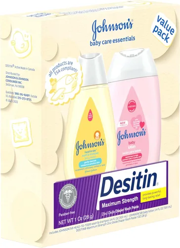 Miniatura 2 de Johnson's Baby Care Essentials - Juego de regalo, loción corporal y pasta de óxido de zinc para la piel delicada del bebé, paquete económico